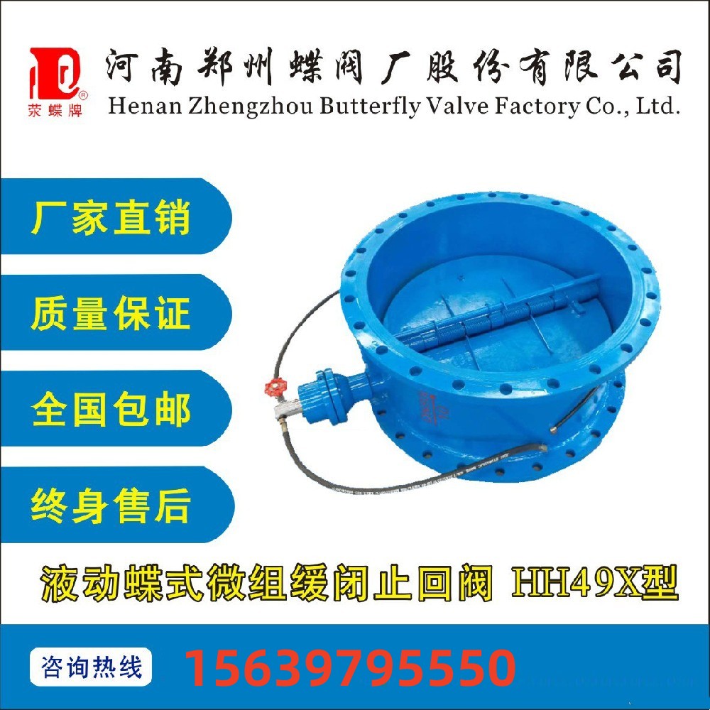 HH49X-10水（shuǐ）力控製閥 微（wēi）阻緩（huǎn）閉（bì）蝶（dié）式消聲止（zhǐ）回閥